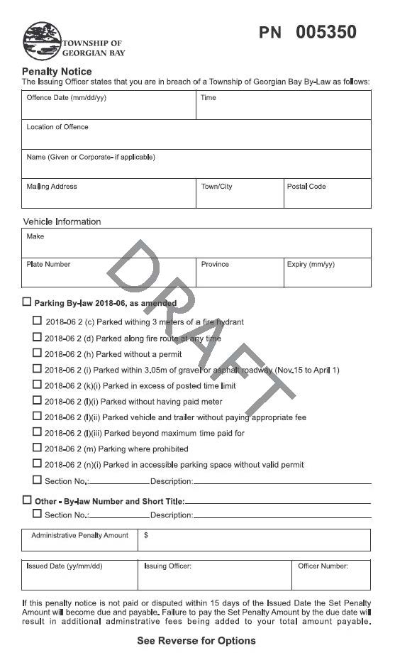 Draft Penalty Notice